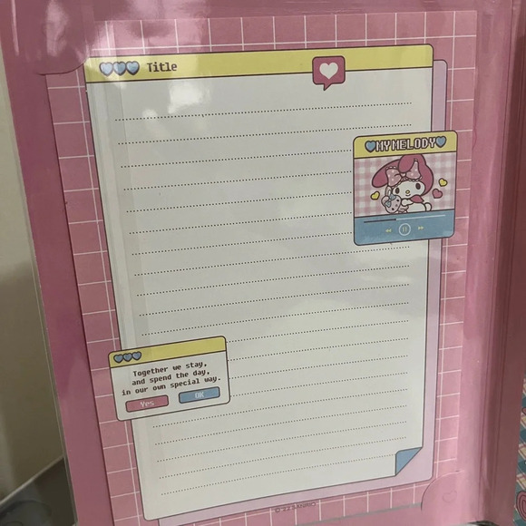 My Melody Memo Book-Style Set of Sticky Notes and Stationery Pages - Picture 2 of 5